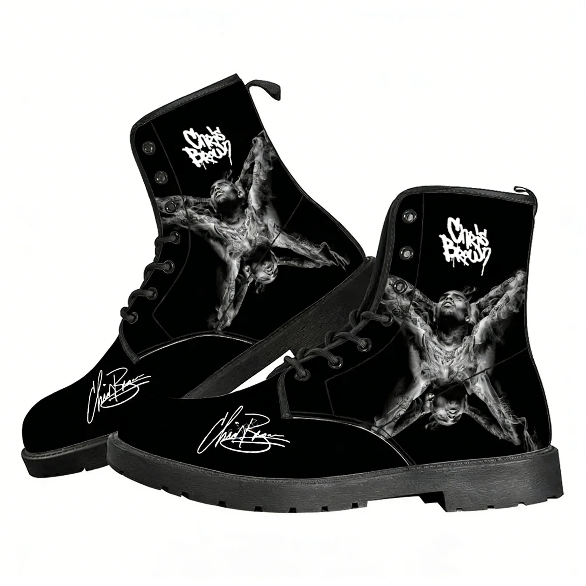 Women'S Fashion Hiking Boots - Chris Brown Hip hop Rap Rock