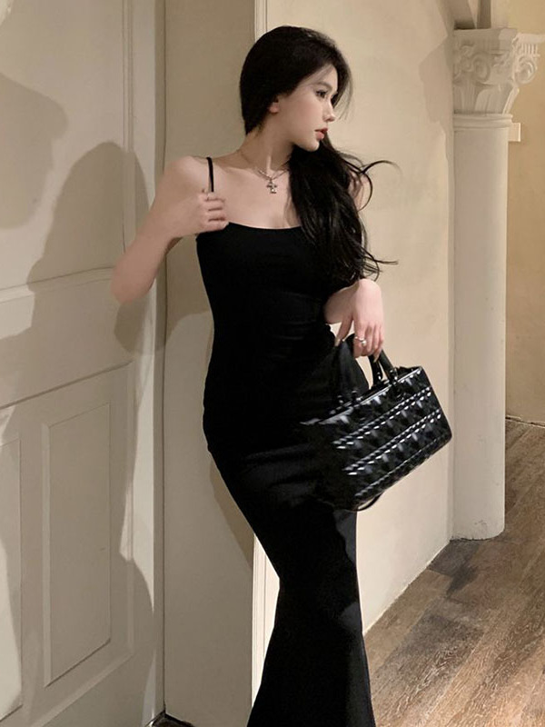 Women'S Young Fashion - Zayıflatıcı Balık Kuyruğu Uzun Elbise Yüksek
