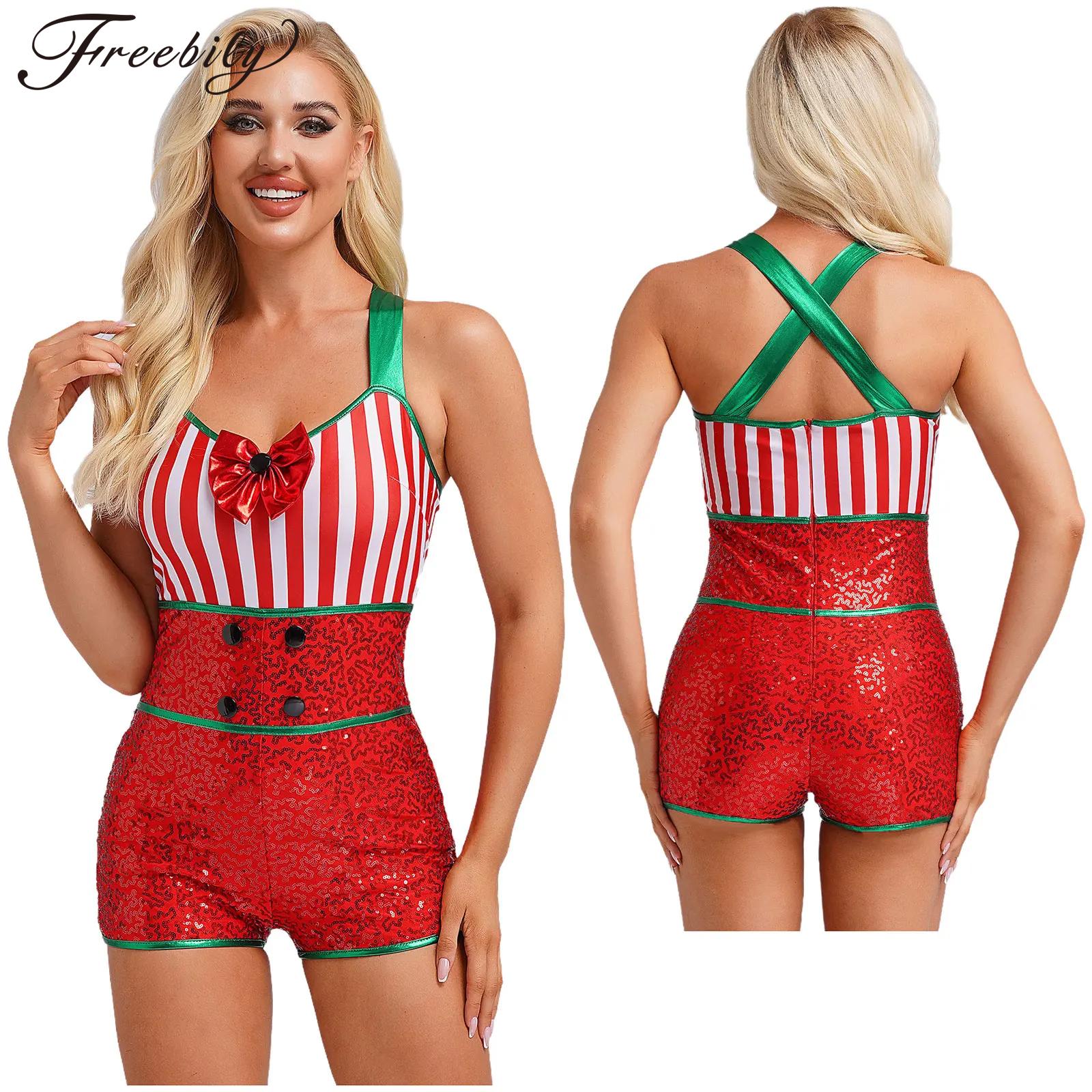 Sleeveless Jumpsuit - Kadınlar Noel Noel Karnaval Partisi Bodysuit