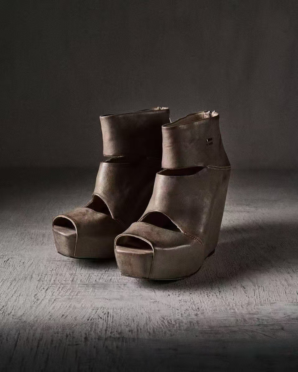 Women'S Fashion Boots - Yaz Yeni Kadın Vintage Gri Distress