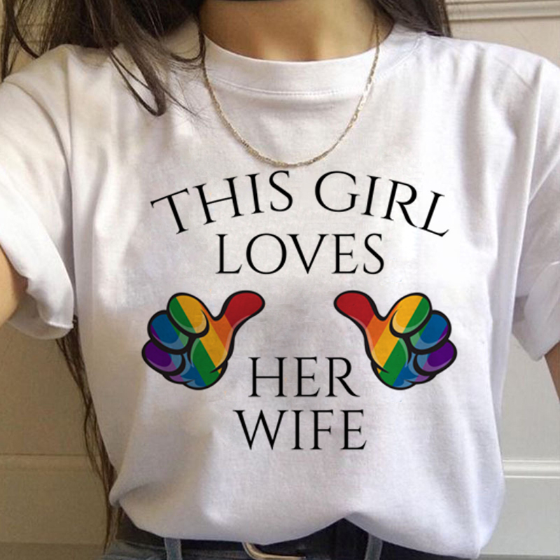 Women'S Fashion In The 90S - Lgbt Gökkuşağı Harajuku T Shirt Kadın