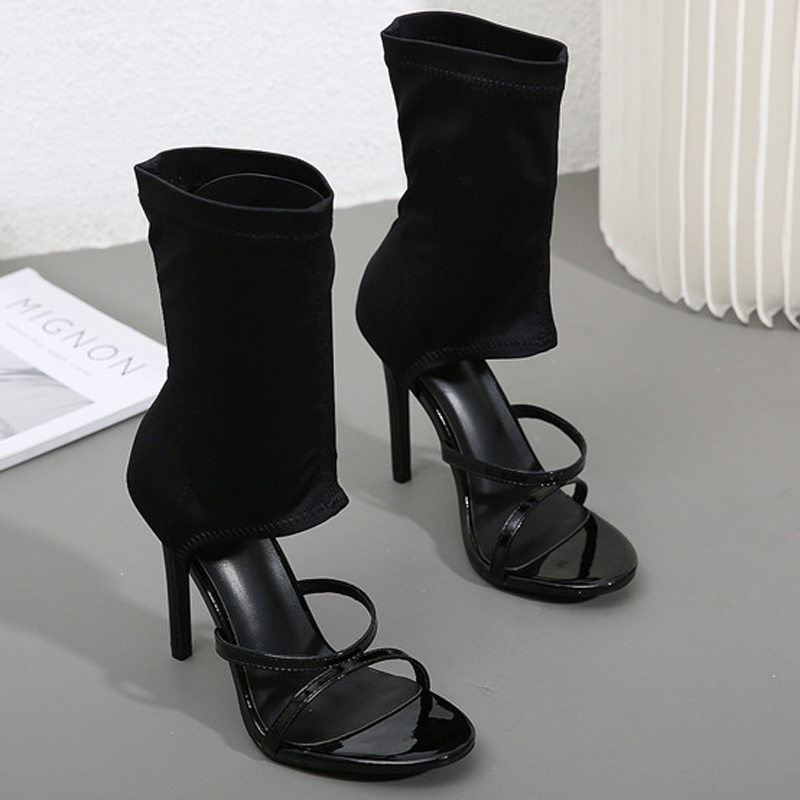 Women'S Fashion Boots - Moda Yüksek Top Elastik Kumaş Çizmeler