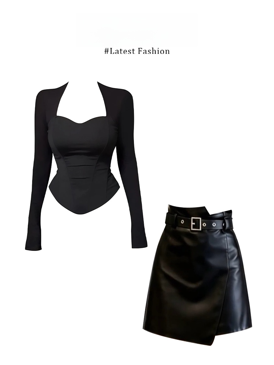Women'S Young Fashion - Parkyeon Kore Tarzı Seksi Siyah Uzun