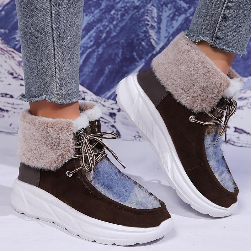 Moda Taklit Kürk Dantel Up Kar - Women'S Fashion Hiking Boots incelemesi ve fiyatı