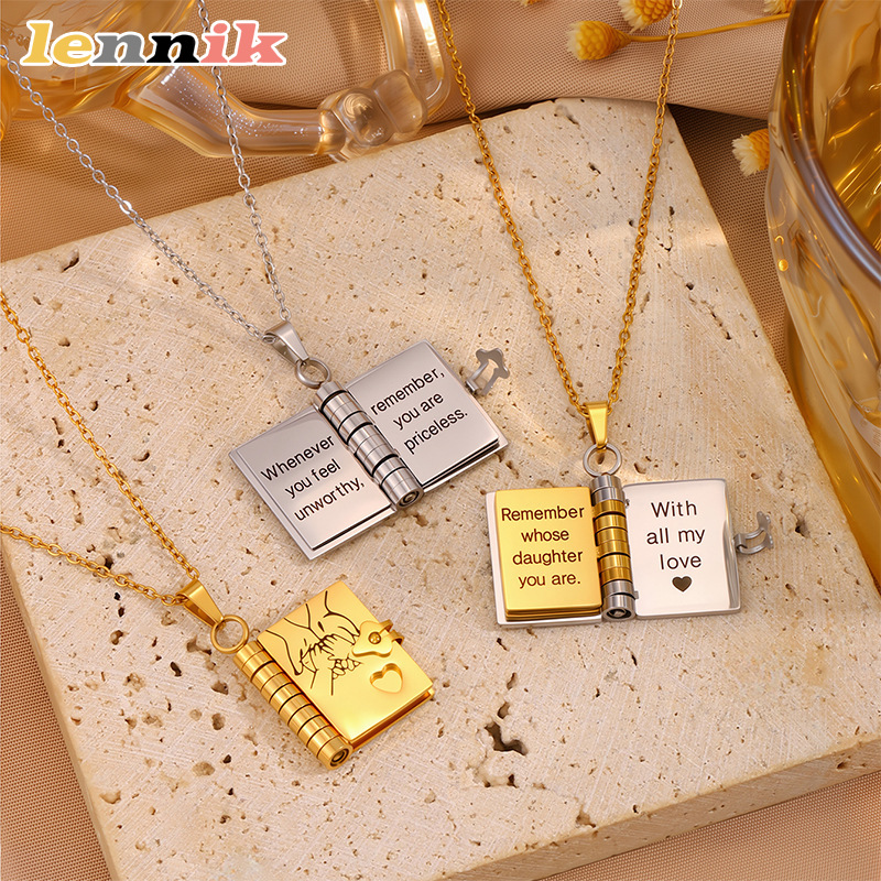 LENNIK Açılabilir Kitap Kolye, - Women Fashion Open Now incelemesi ve fiyatı