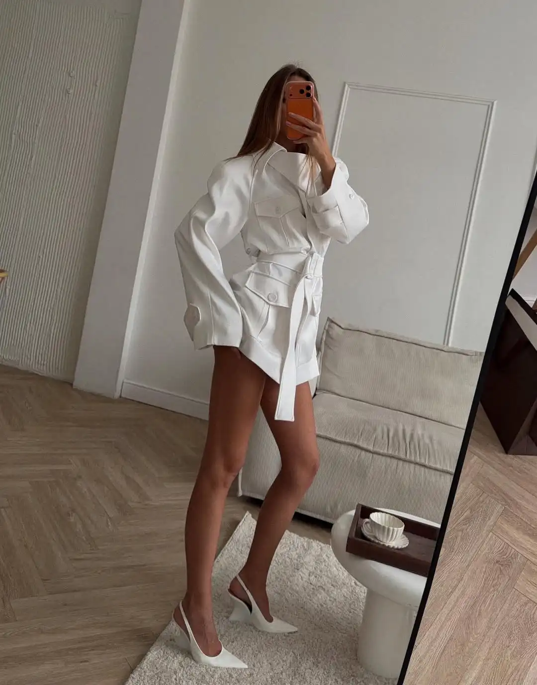 Düz Beyaz Yaka Bağcıklı Ceket  - Women'S Fashion Utility Belt incelemesi ve fiyatı