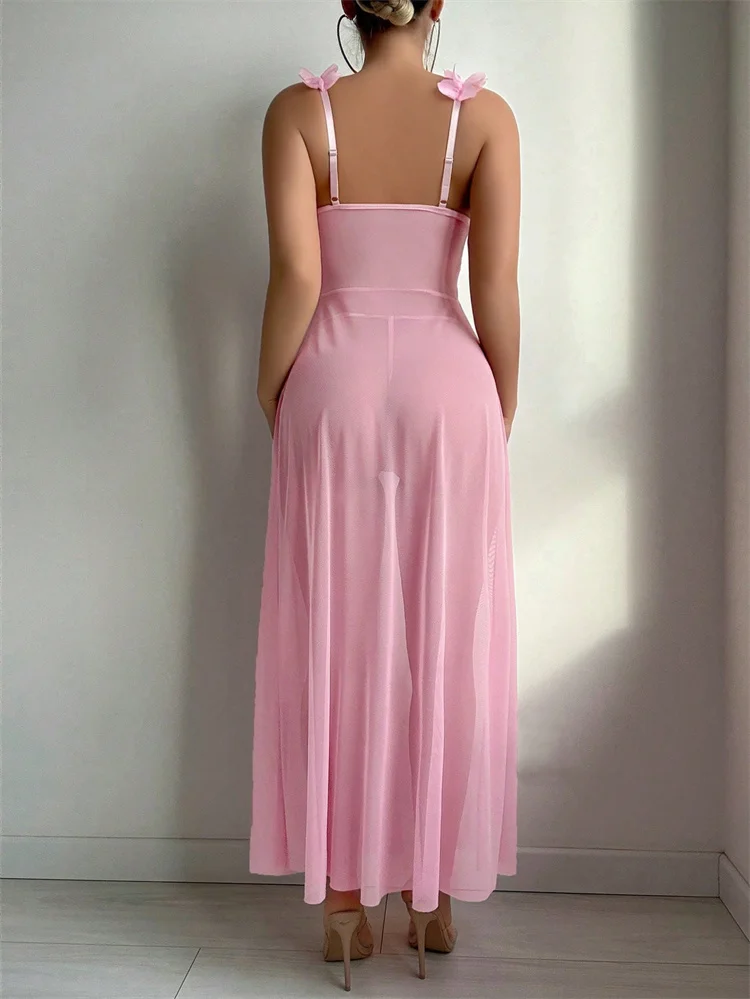Pembe Çiçekli Dantel Şeffaf Ge - Women'S Fashion Line incelemesi ve fiyatı