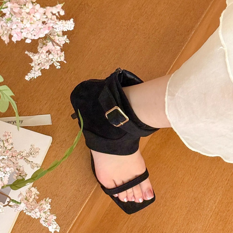 Retro Yaz Yeni Kare Burunlu Aç - Women'S Fashion Boots incelemesi ve fiyatı